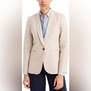 J. Crew Linen-Blend Beige Blazer